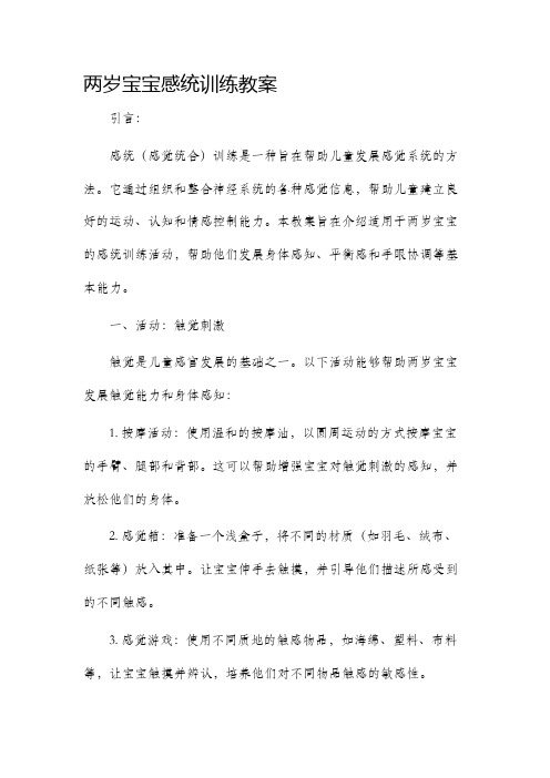 两岁宝宝感统训练市公开课获奖教案省名师优质课赛课一等奖教案