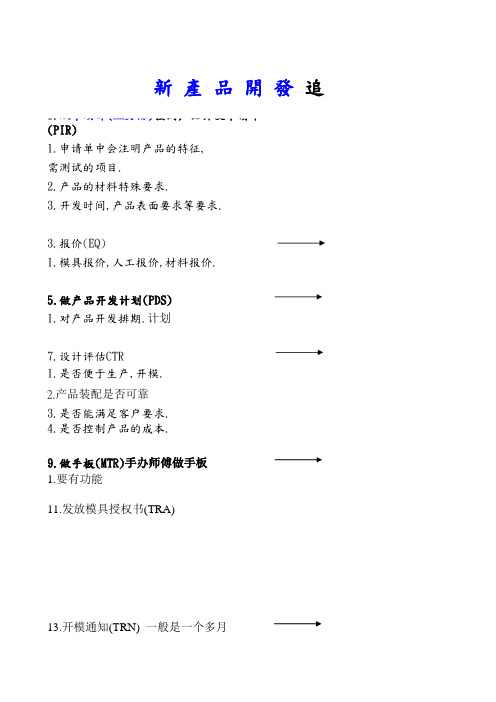 新产品开发追踪程序表