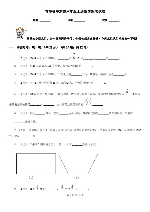 青海省海东市六年级上册数学期末试卷