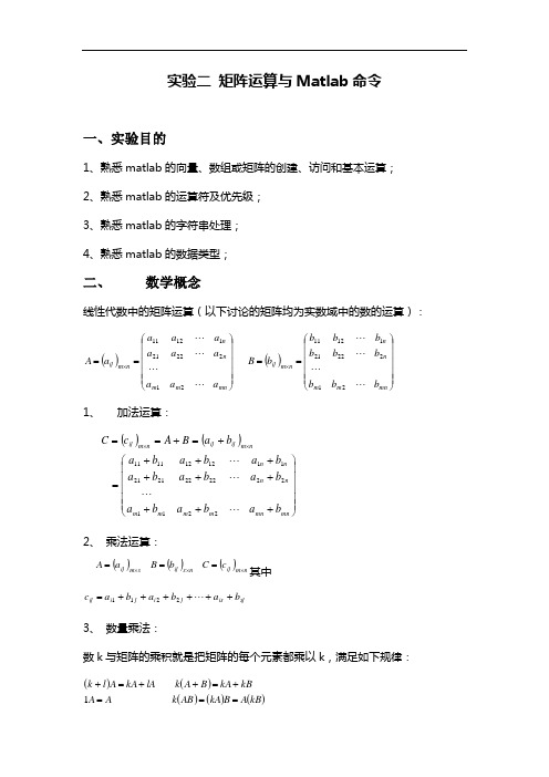 矩阵运算与Malab命令