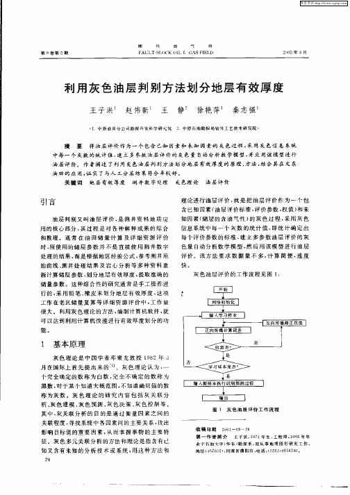 利用灰色油层判别方法划分地层有效厚度