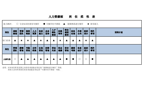 人力资源部---能力矩阵表和顶岗计划