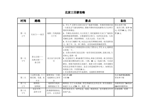 北京三日游攻略