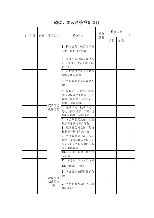 皮带输送机的检查项目