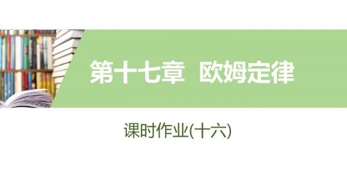 2019年秋人教版物理九年级上册同步第十六章电压电阻 课时作业(十六)