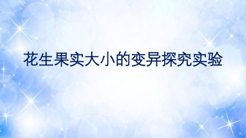 2021年二轮专题复习：花生果实大小的变异探究实验课件