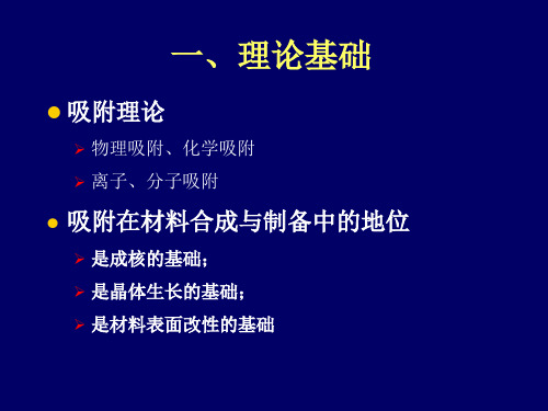 材料合成与制备 课程总结