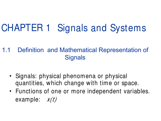 信号与系统(英文)chapter 1-信号与系统