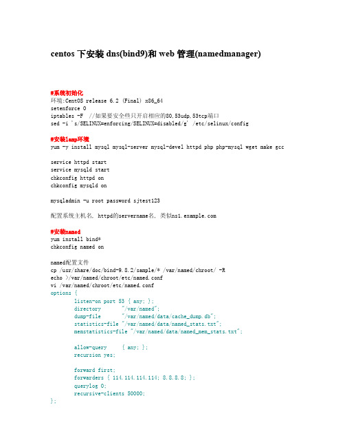 centos下安装dns(bind9)和web管理(namedmanager)