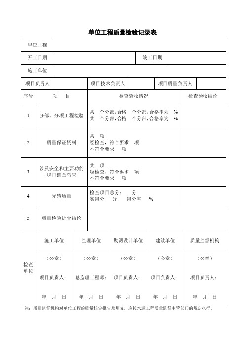 水运工程质量检验记录表