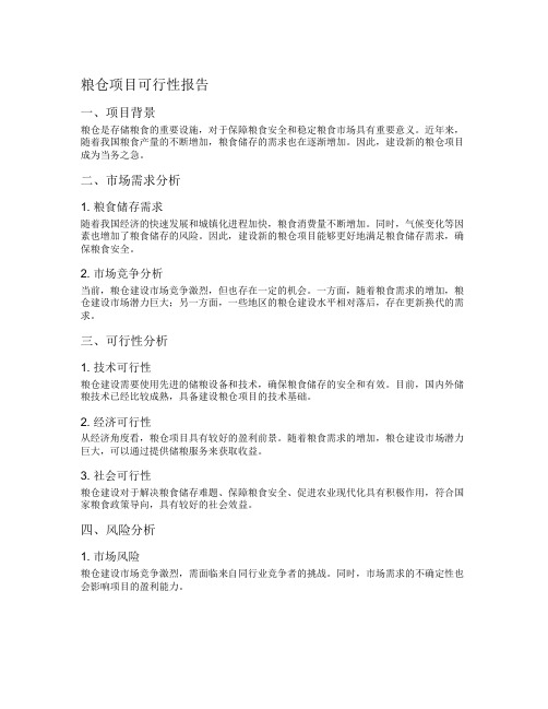 粮仓项目可行性报告