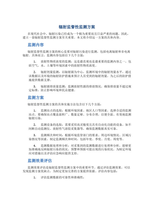 辐射监督性监测方案