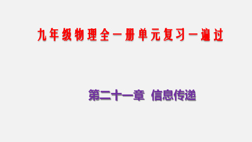 九年级物理全一册第二十一章信息传递(知识点梳理课件)单元复习一遍过(人教版)