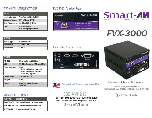 FVX-3000 多模式光纤KVM扩展器产品说明书