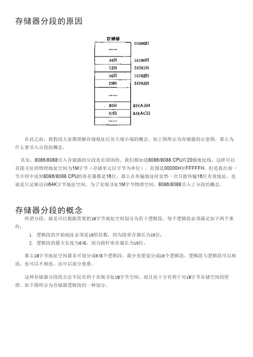 8086_8088 存储器分段概念