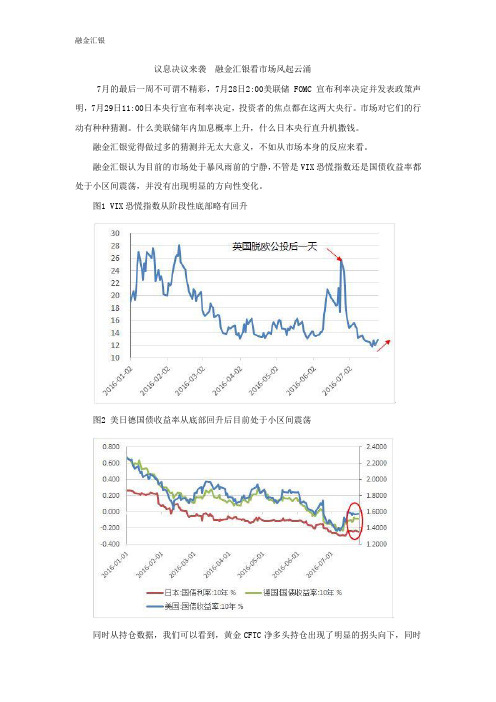 议息决议来袭  融金汇银看市场风起云涌