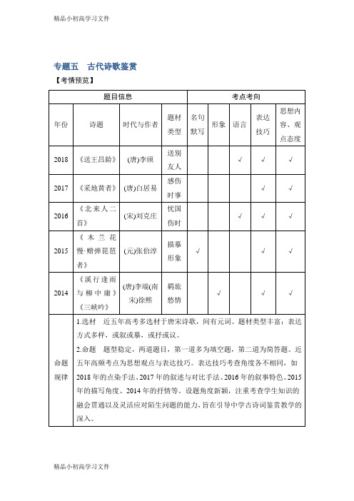 【精品】高考语文浙江专用二轮培优文档：专题五古代诗歌鉴赏技法提分点23含答案