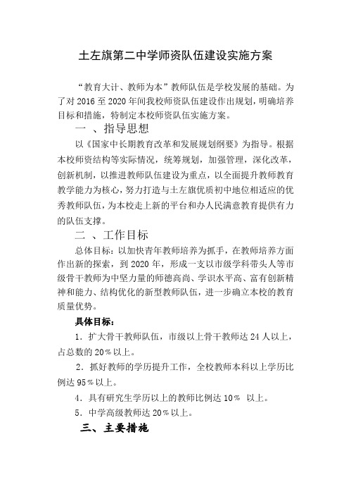 师资队伍建设实施方案[1] (1)