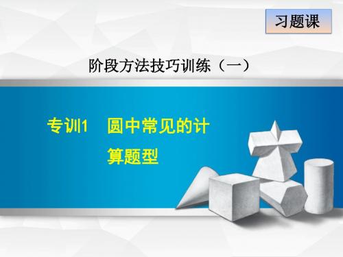 (2017秋)人教版九年级数学上册阶段方法技巧训练：专训1 圆中常见的计算题型 (共33张PPT)