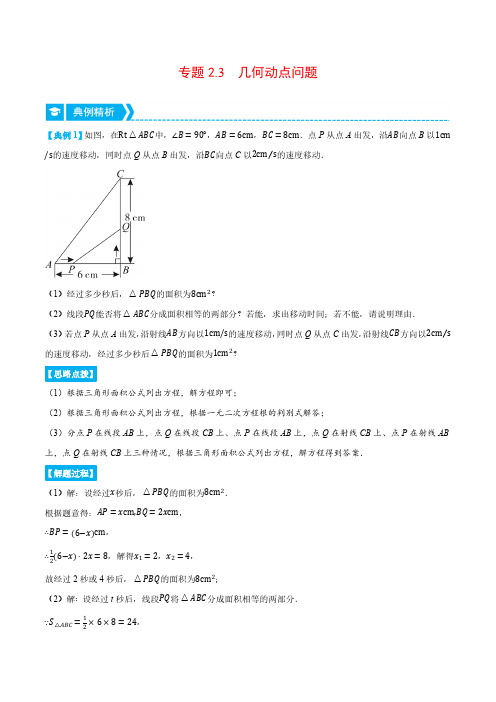 专题2.3 几何动点问题(压轴题专项讲练)(北师大版)(解析版)