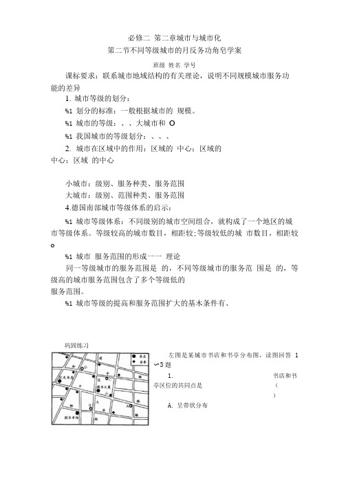 第二节不同等级城市的服务功能学案.doc