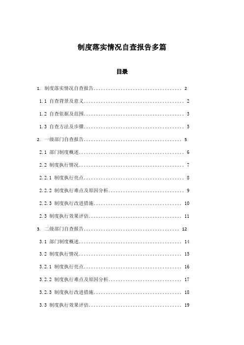 制度落实情况自查报告多篇