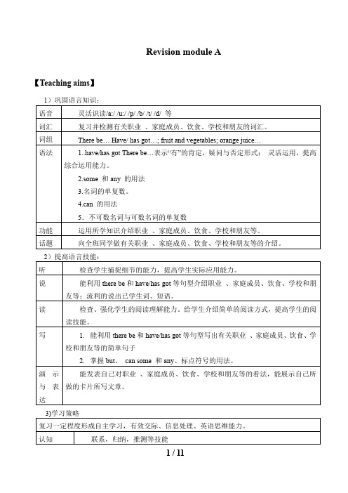 Revision module A_ 教学设计 