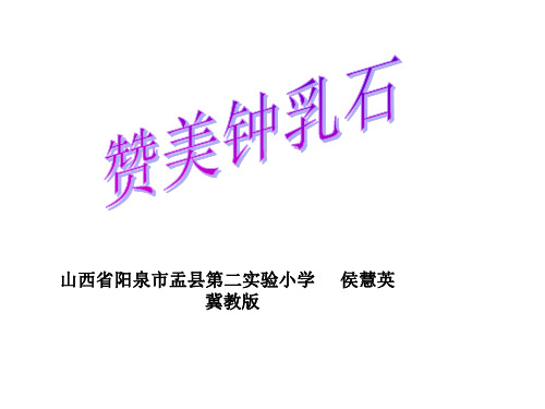 (五下)科学PPT课件5 溶洞里的钟乳石冀教版 (9张)