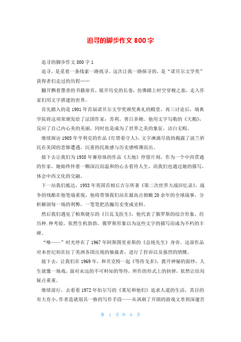 追寻的脚步作文800字