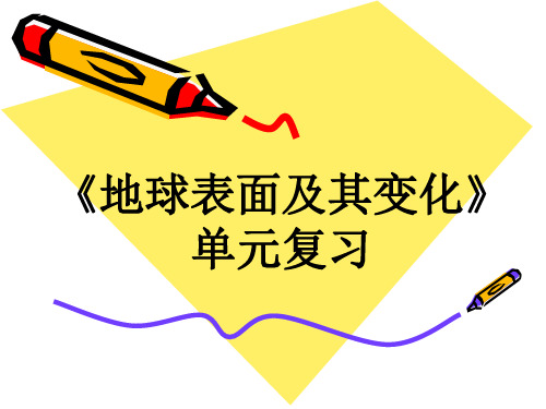 五年级上科学第三单元《地球表面及其变化》复习