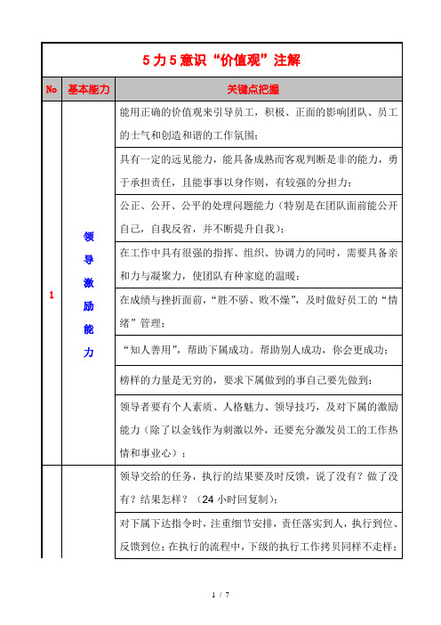 区域管理(5力5意识“价值观”注解)