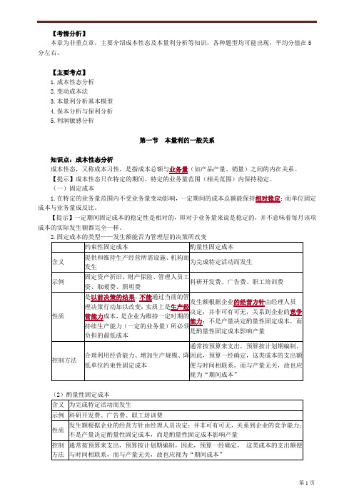 财务成本管理知识点
