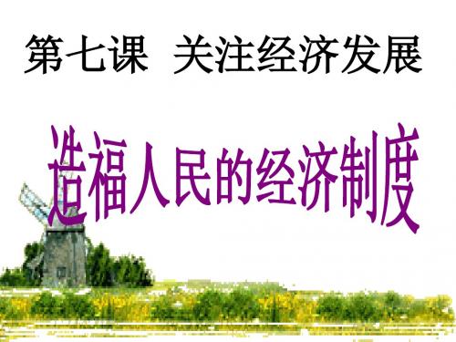 九年级政治关注经济发展