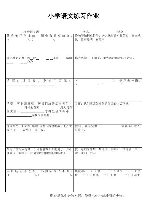 小学三年级语文快乐随堂练I (30)