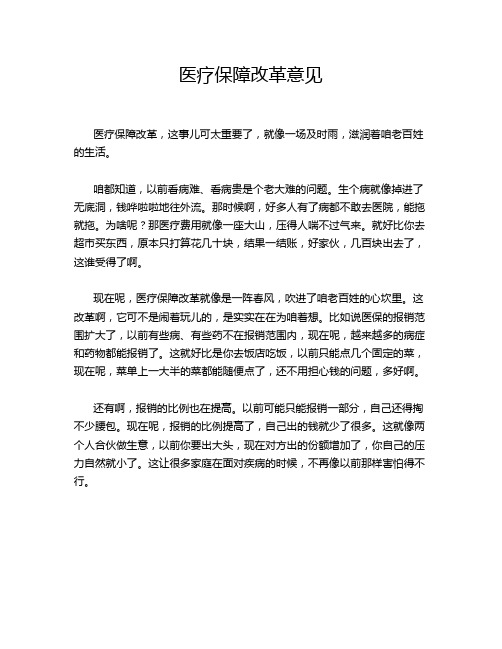 医疗保障改革意见