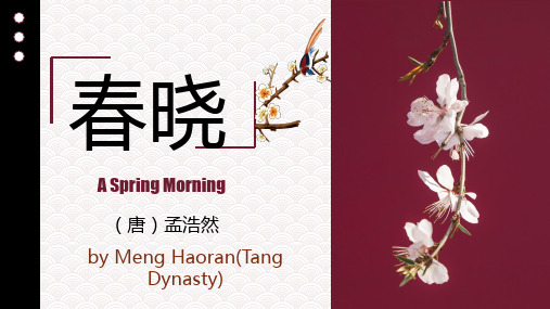 小学英语中国古诗赏析ASpringMorning(春晓)