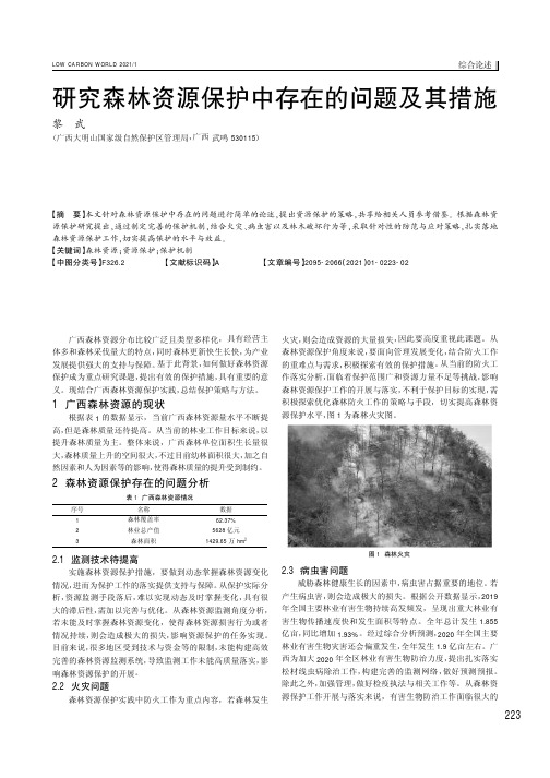 研究森林资源保护中存在的问题及其措施