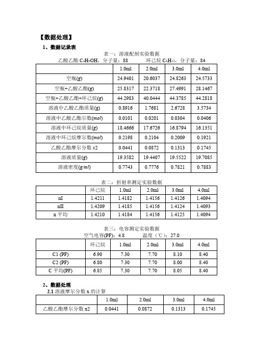 稀溶液法测定偶极矩