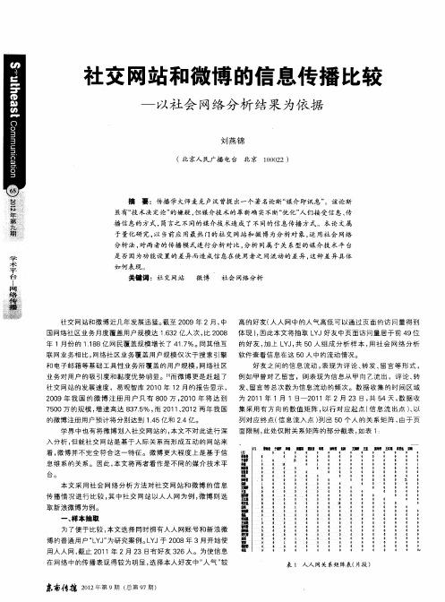 社交网站和微博的信息传播比较——以社会网络分析结果为依据