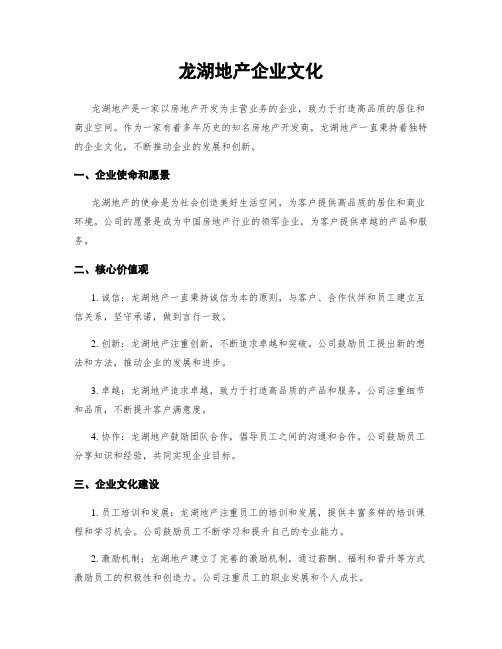 龙湖地产企业文化