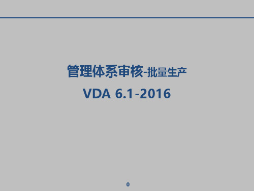 VDA体系审核