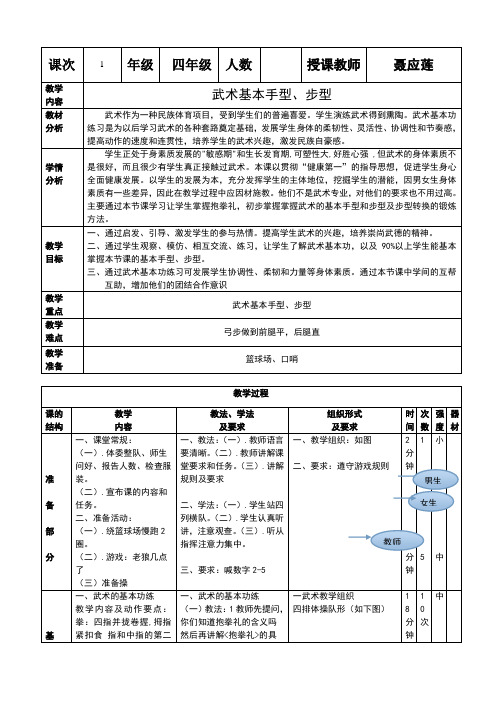 武术基本功手型和步型