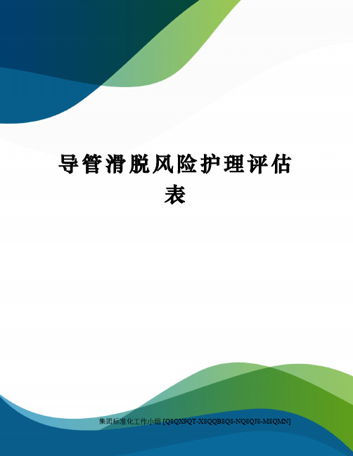 导管滑脱风险护理评估表