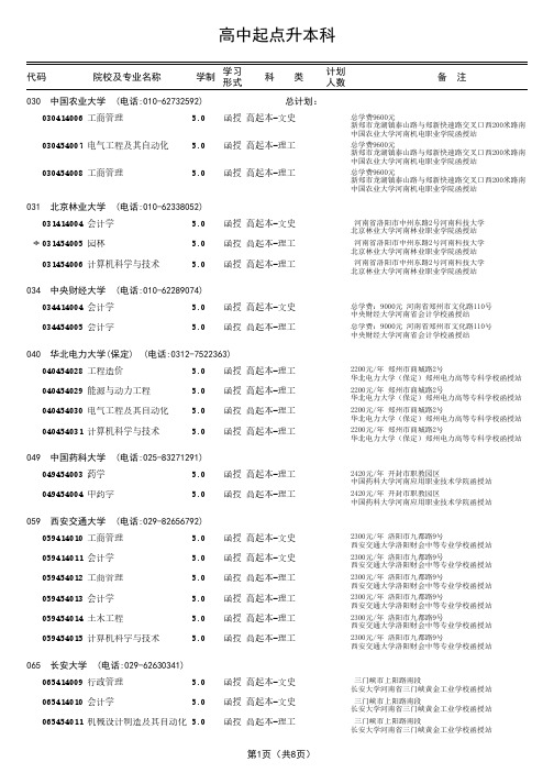 高中起点升本科