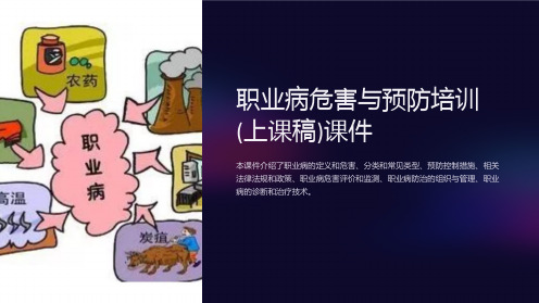 职业病危害与预防培训(上课稿)课件