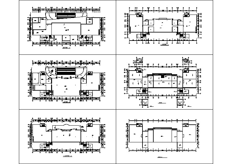 某地六层办公综合楼建筑平面设计图纸（含效果图）