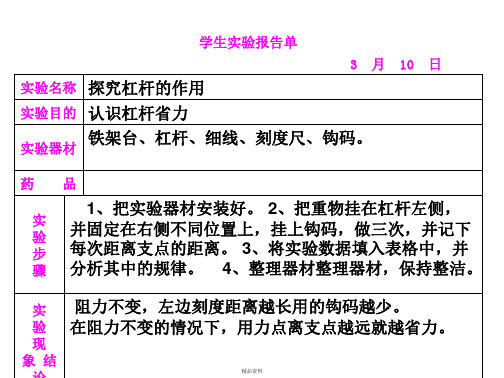 科学五下实验报告