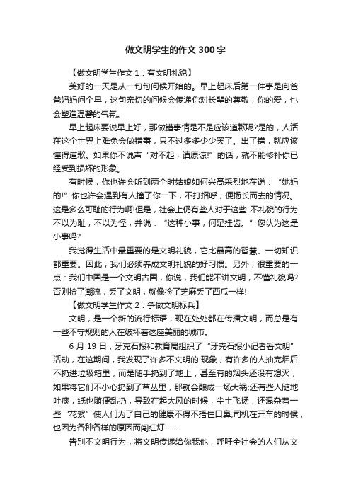 做文明学生的作文300字