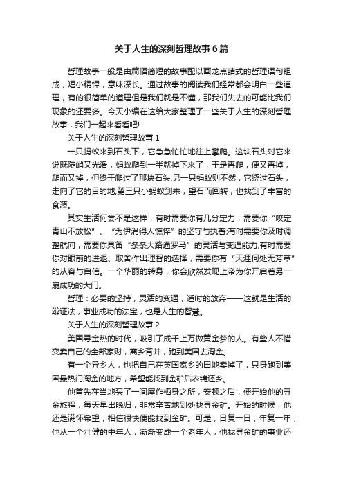 关于人生的深刻哲理故事6篇