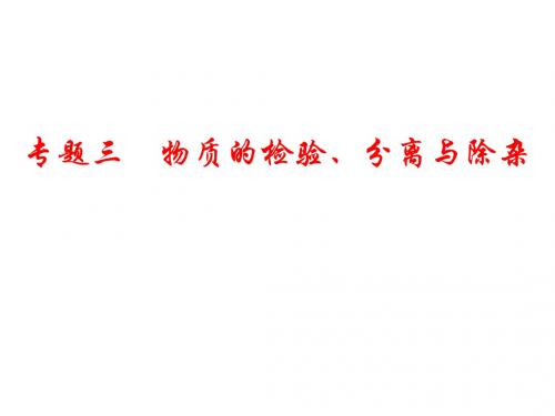 江西省中考化学教材知识复习课件 专题三 物质的检验、分离与除杂